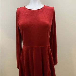 New Copper Key Girls Velvet Dress Red Medium